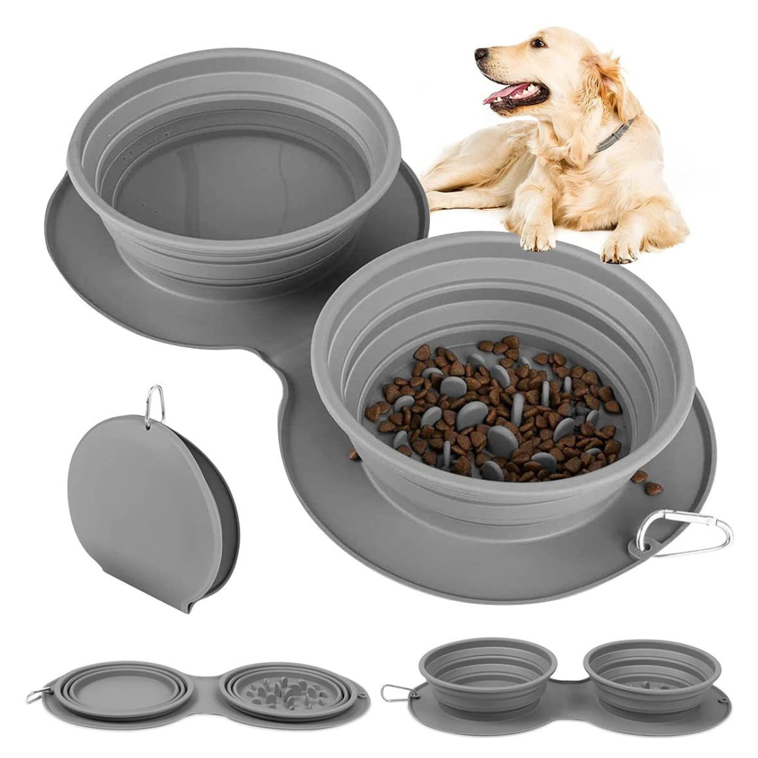 PawPort Duo™ – Foldable Travel Bowls with Slow-Feed Design