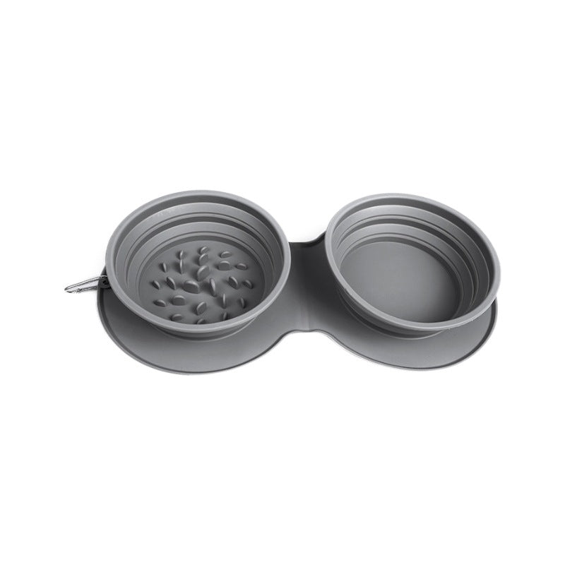 PawPort Duo™ – Foldable Travel Bowls with Slow-Feed Design